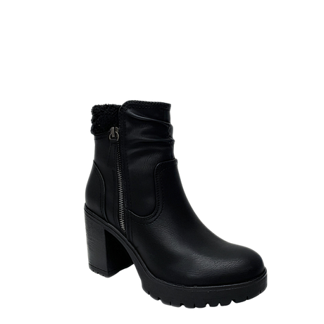 Savoy Chunky Block Heel Boot - Black