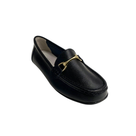 Geena Moccasin With Gold Detail - Black