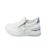 Side Zip Slip On Sneaker - White
