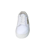 Gia White Leather Sneaker With Gold Star Detail – front view