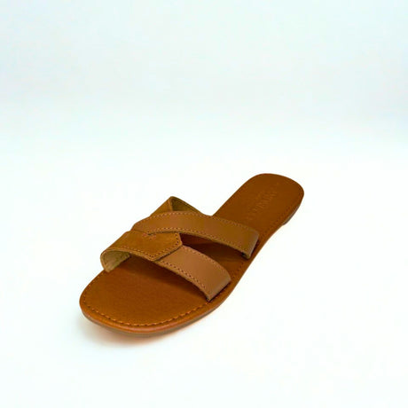 Andreoli Tan Leather Intertwined Slide – product image 1