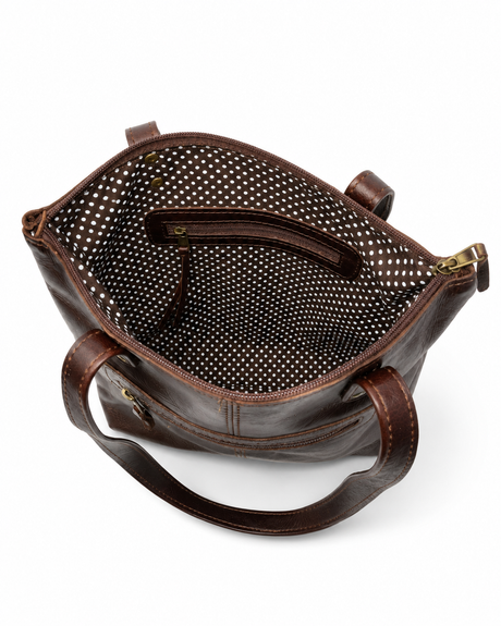 Gia Leather Hannah Tote Bag - Brown
