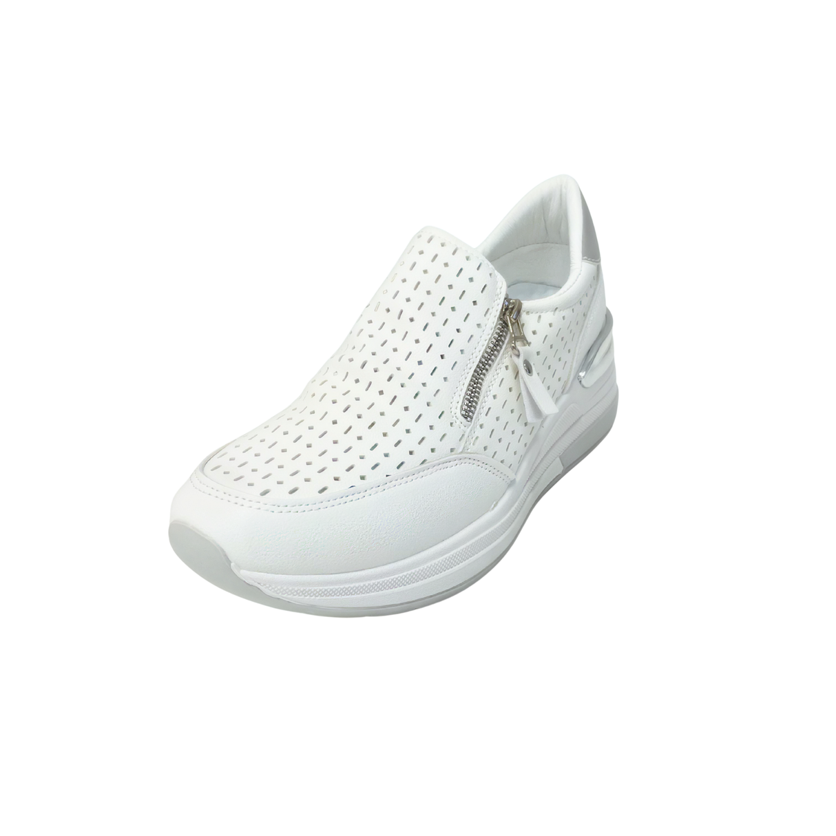 Side Zip Slip On Sneaker - White