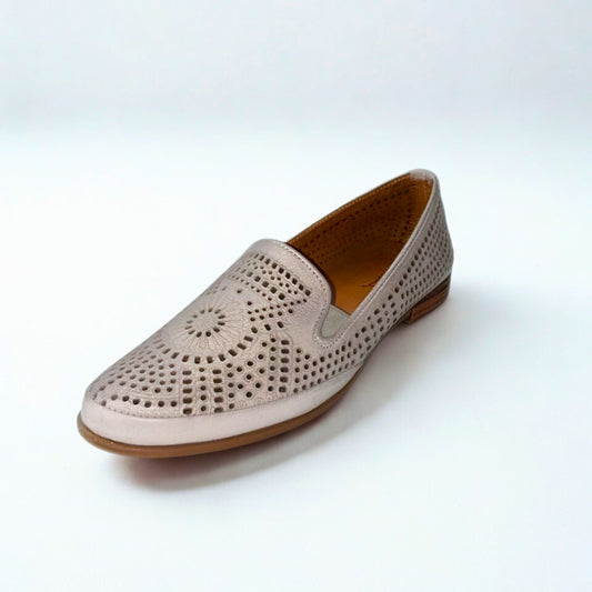 Gia silver grey Leather CUT OUT loafer