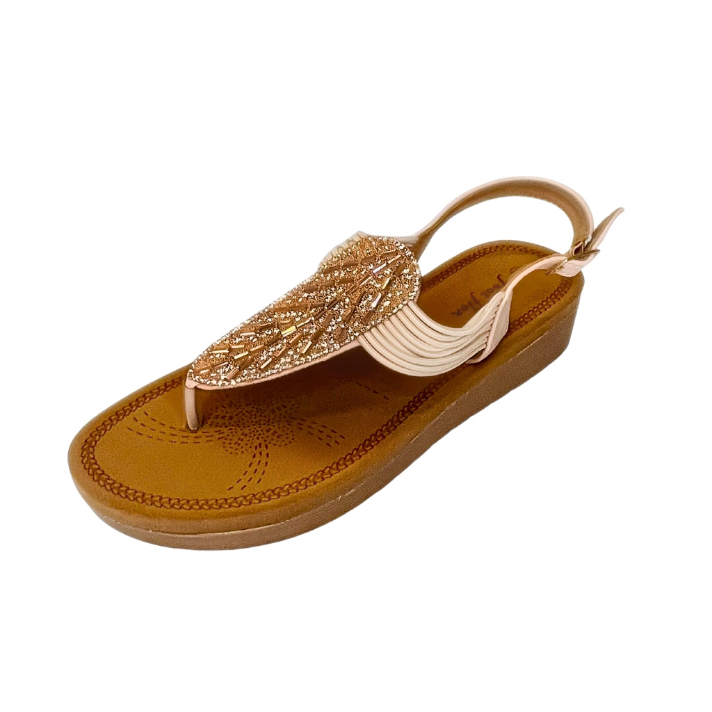 Footflex Mink Flatform Toe Thong Sequin Sandal – product image 1