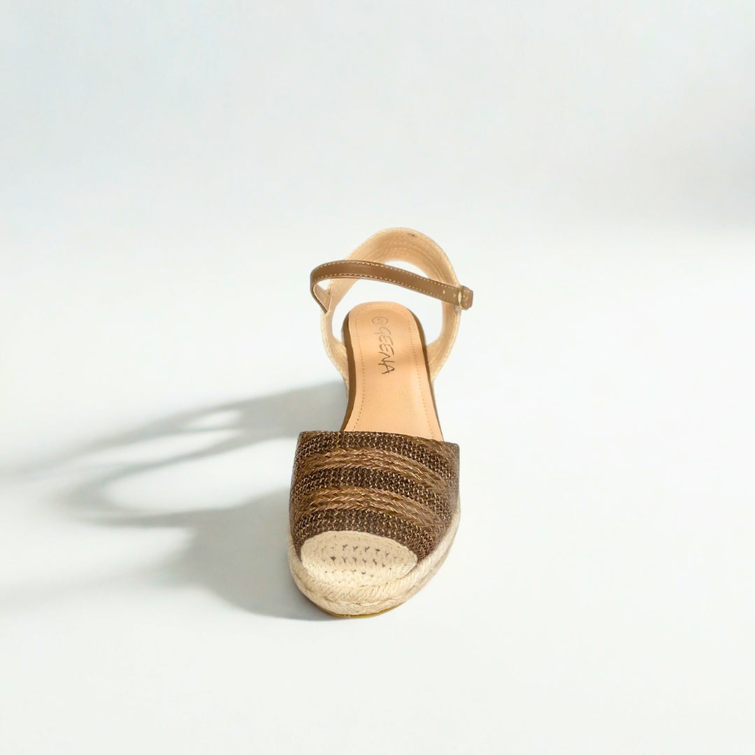 Geena bronze closed toe ESPADRILLE wedge