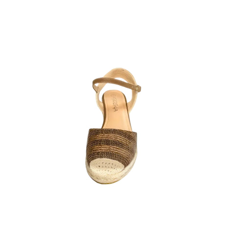 Geena Bronze Closed Toe Espadrille Wedge – front view