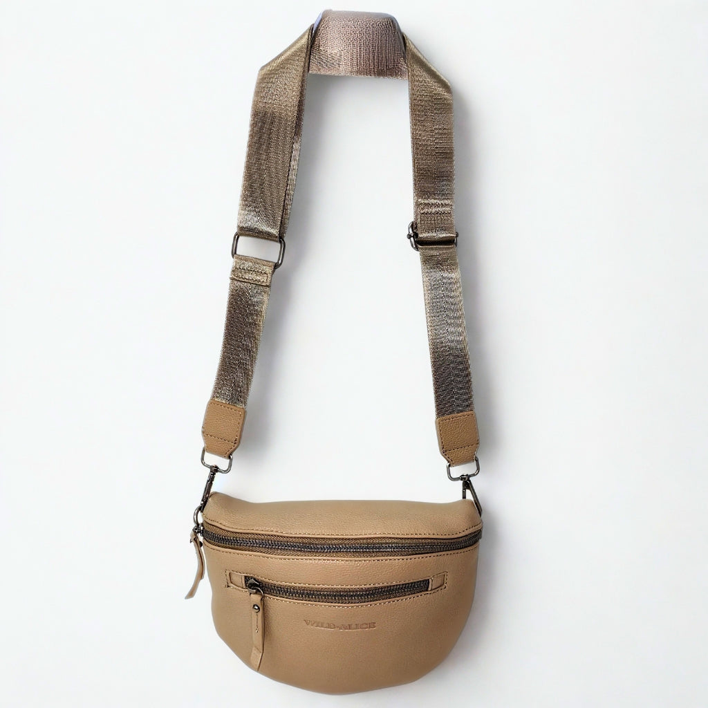 Wild Alice taupe moonbag