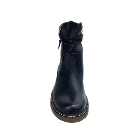 Savoy Mid-Ankle Boots with Stitched Panels - Black – front view