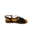 Gia Black Leather Strappy Backstrap Sandal – side view