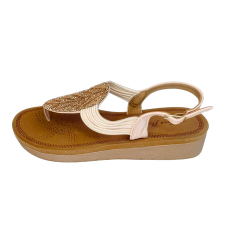Footflex Mink Flatform Toe Thong Sequin Sandal – side view