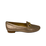 Gia Leather Horsebit Loafer - Silver
