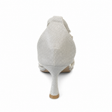 Wild Alice Diamante Glamour Heel - Silver