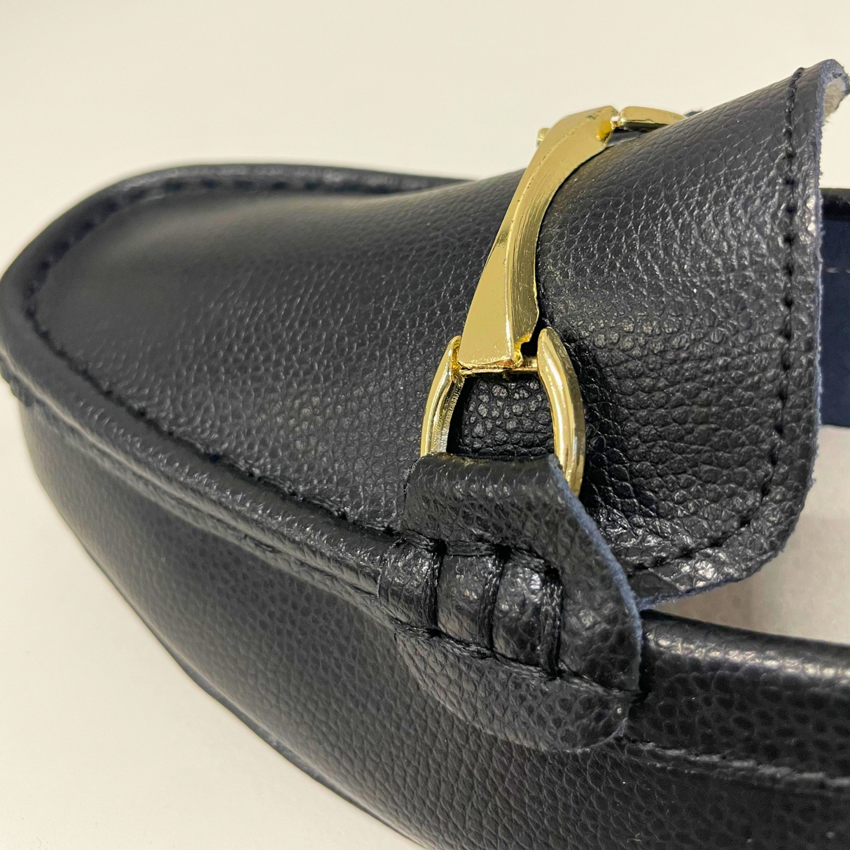 Geena Moccasin With Gold Detail - Black