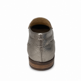 Gia Leather Horsebit Moccasin - Silver