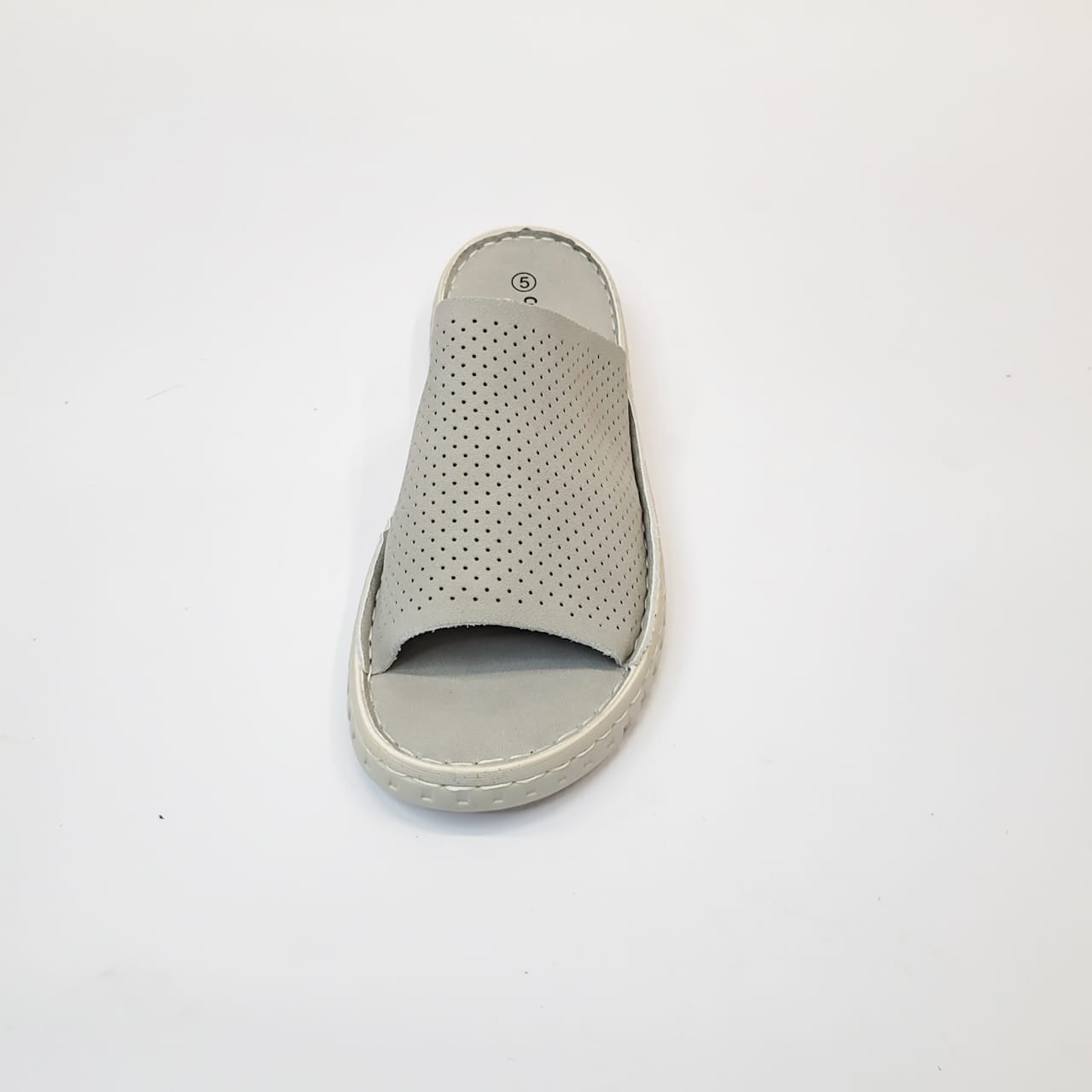 Cushion-Walk Grey perforated slip-in slide with comfort inner sole, cushioned footbed, perfect for stylish and comfortable casual wear. 4