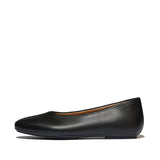 Fitflop Delicato High-Cut Metallic Soft-Leather Ballet Flats - Black