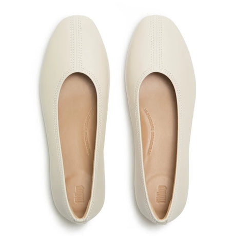 Fitflop Delicato High-Cut Metallic Soft-Leather Ballet Flats - Paris Beige