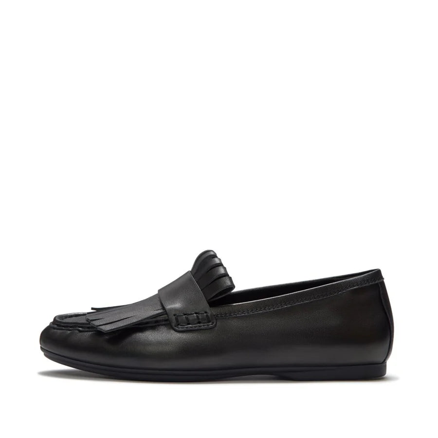 Fitflop DELICATO Leather fringe Loafers - Black