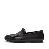 Fitflop DELICATO Leather fringe Loafers - Black