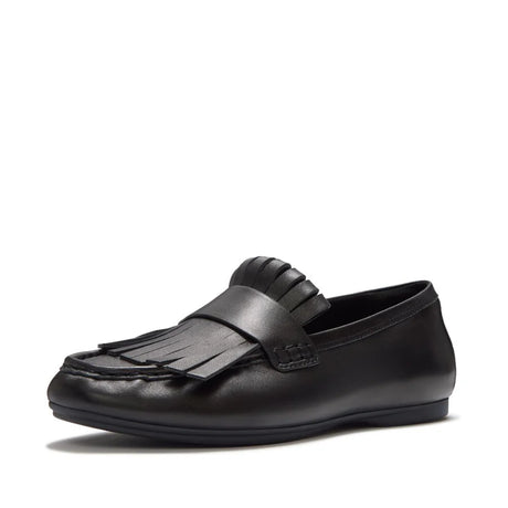 Fitflop DELICATO Leather fringe Loafers - Black