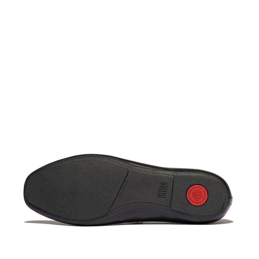 Fitflop Black Delicato Crystal Soft-leather Mary Janes – front view