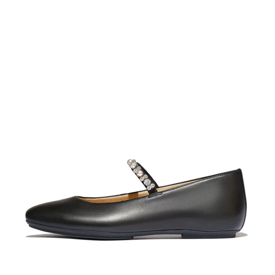 Fitflop Black Delicato Crystal Soft-leather Mary Janes – product image 1