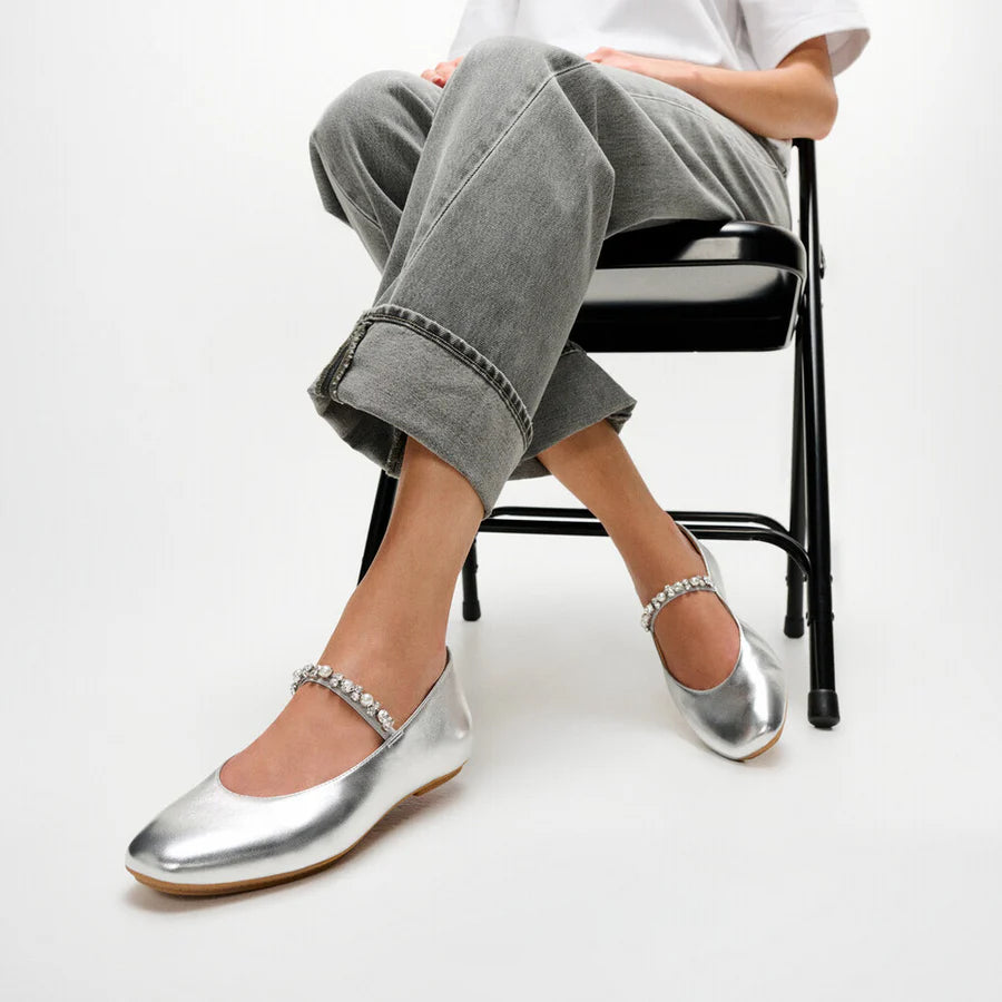 Fitflop Silver Delicato Crystal Soft-leather Mary Janes – product image 5