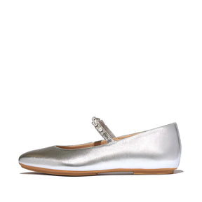 Fitflop Silver Delicato Crystal Soft-leather Mary Janes – product image 1