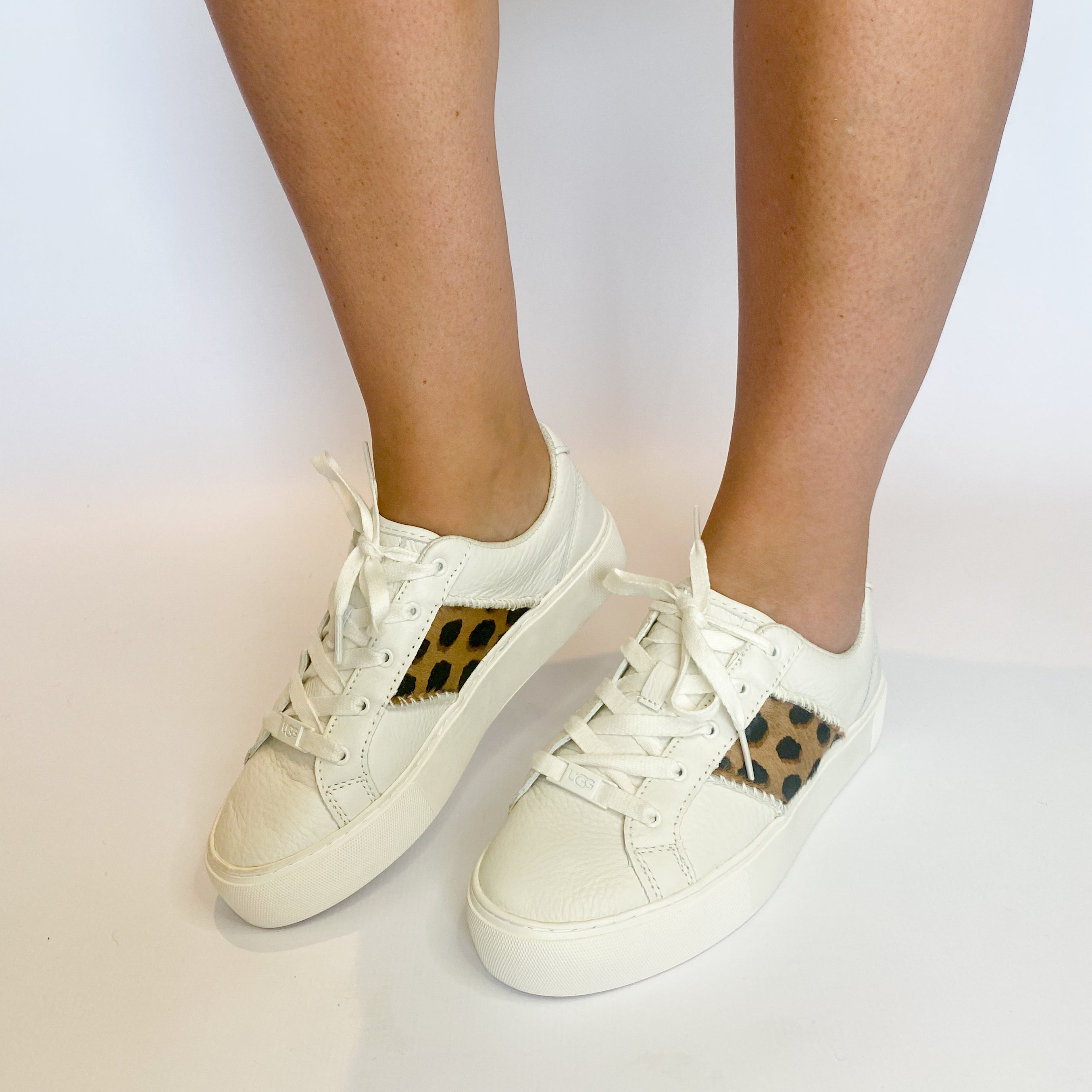 UGG white dinale cheetah print sneaker – Queue Shoes