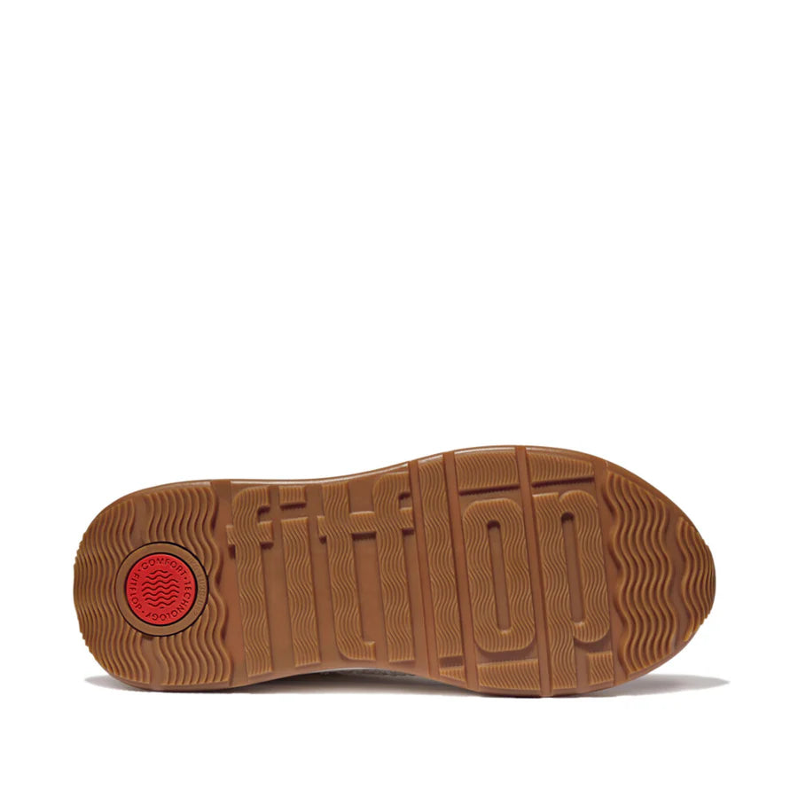 Fitflop white mix F-MODE CROSS-STITCH FLATFORM trainer