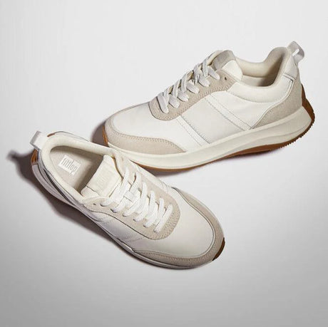 Fitflop F-mode Flow Fabric Flatform Sneaker - White