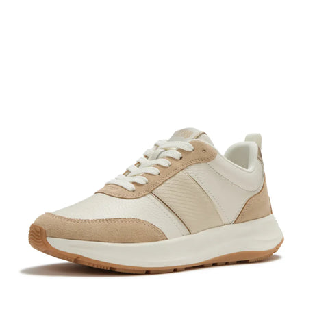Fitflop F-MODE Flow Snake Glitter Trainers - Platino/Hazelnut