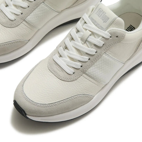 Fitflop F-MODE Flow Snake Glitter Trainers -  Silver/Urban White