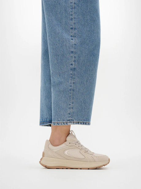 Fitflop Flow Suede/mesh Flatform Trainers - Beige