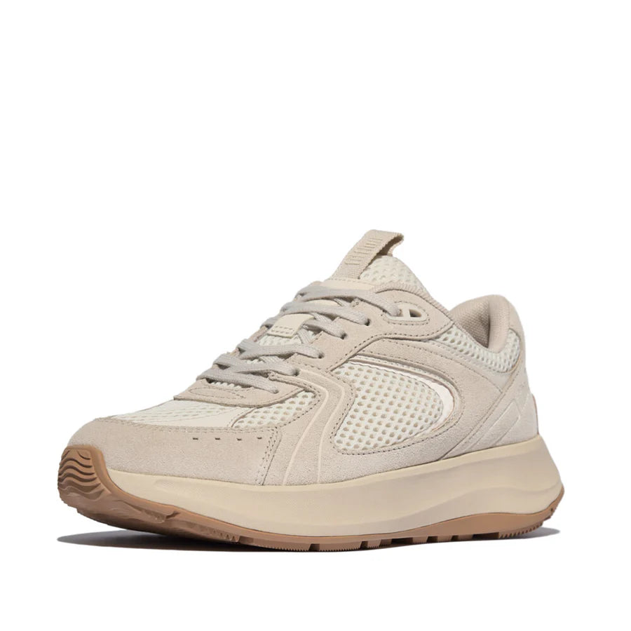 Fitflop Flow Suede/mesh Flatform Trainers - Beige