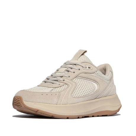 Fitflop Flow Suede/mesh Flatform Trainers - Beige