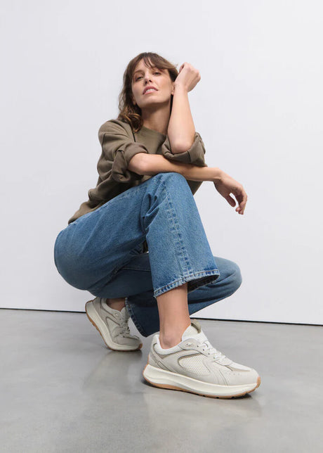 Fitflop Flow Suede/mesh Flatform Trainers - White