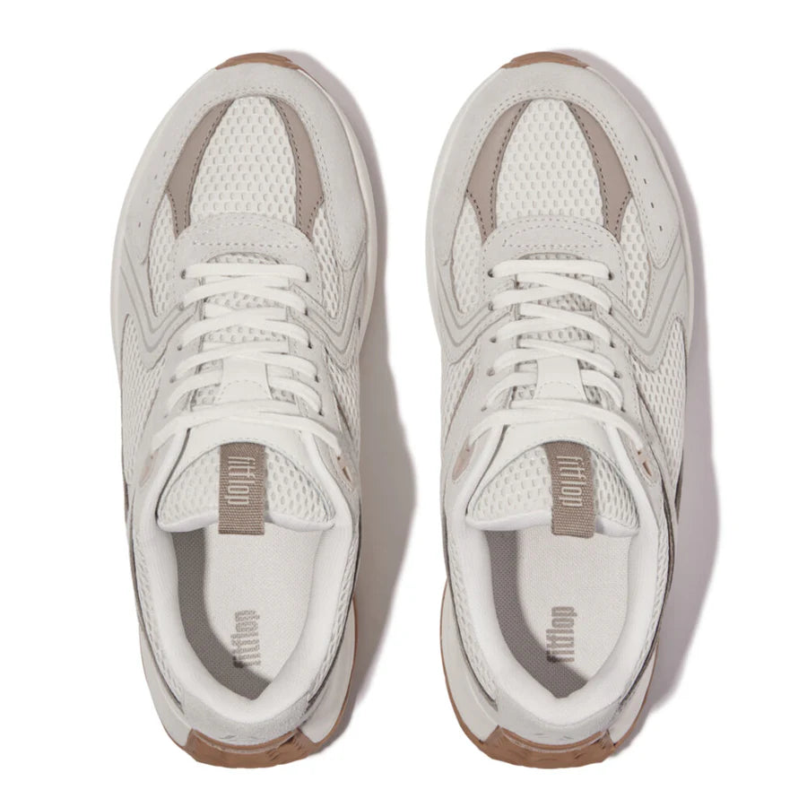 Fitflop Flow Suede/mesh Flatform Trainers - White