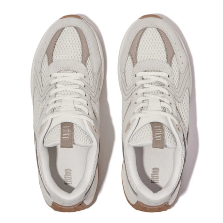 Fitflop Flow Suede/mesh Flatform Trainers - White