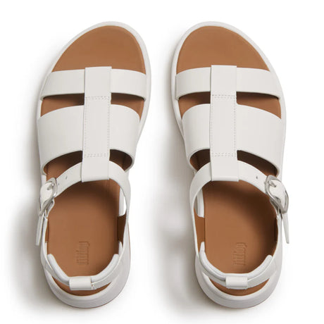 Fitflop Urban White F-mode Leather Fisherman Sandals – front view