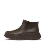 Fitflop F-MODE Leather Flatform Zip Ankle Boots - Chocolate Brown