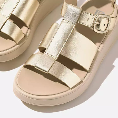 Fitflop F-MODE Leather Flatform Fisherman Sandals - Platino