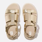 Fitflop F-MODE Leather Flatform Fisherman Sandals - Platino