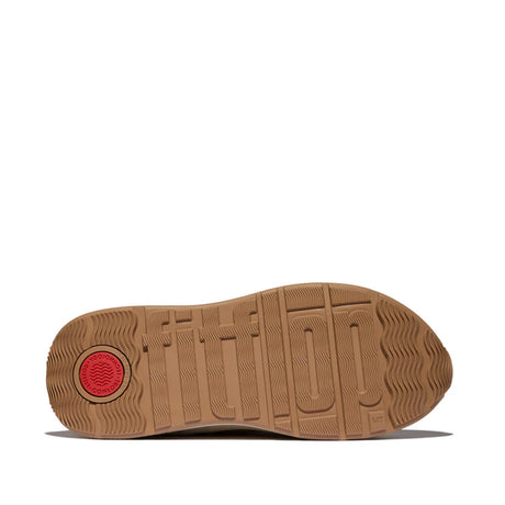 Fitflop F-mode Suede/knit Flatform Stone/cream Trainer