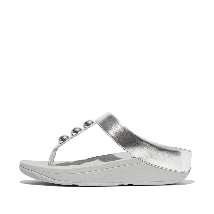 Fitflop silver FINO MIRROR-DOME LEATHER sandal