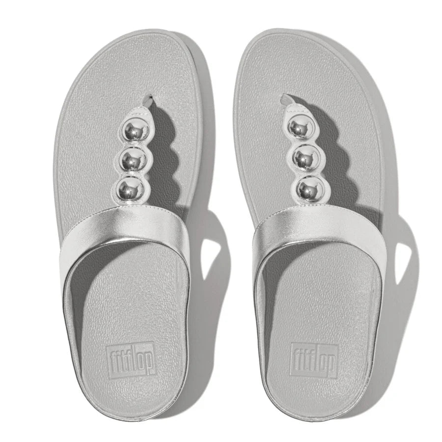 Fitflop silver FINO MIRROR-DOME LEATHER sandal