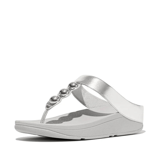 Fitflop silver FINO MIRROR-DOME LEATHER sandal