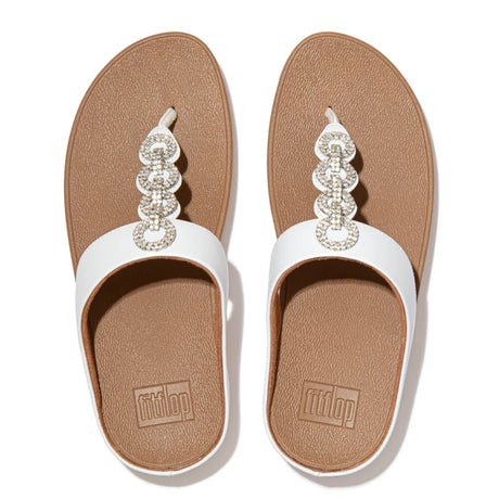 Fitflop FINO Sparkle Toe-Post Sandals - Urban White