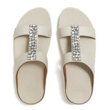 Fitflop Fino Pearls & Crystals H-Bar Sandal - Beige